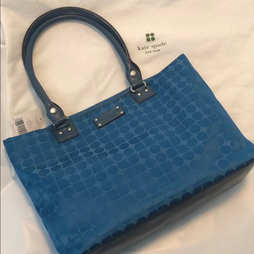 NWT Kate Spade tote purse Teal stored in dust bag